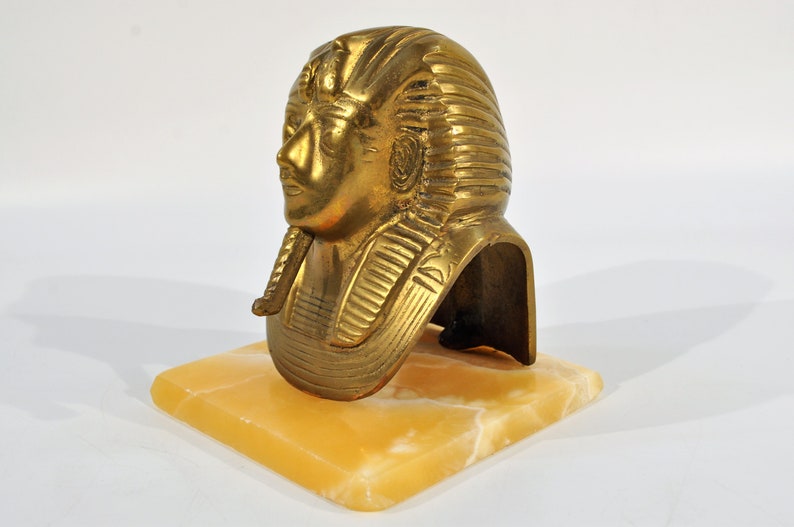 Cast Brass Sphinx Statue on Marble Made in Egypt