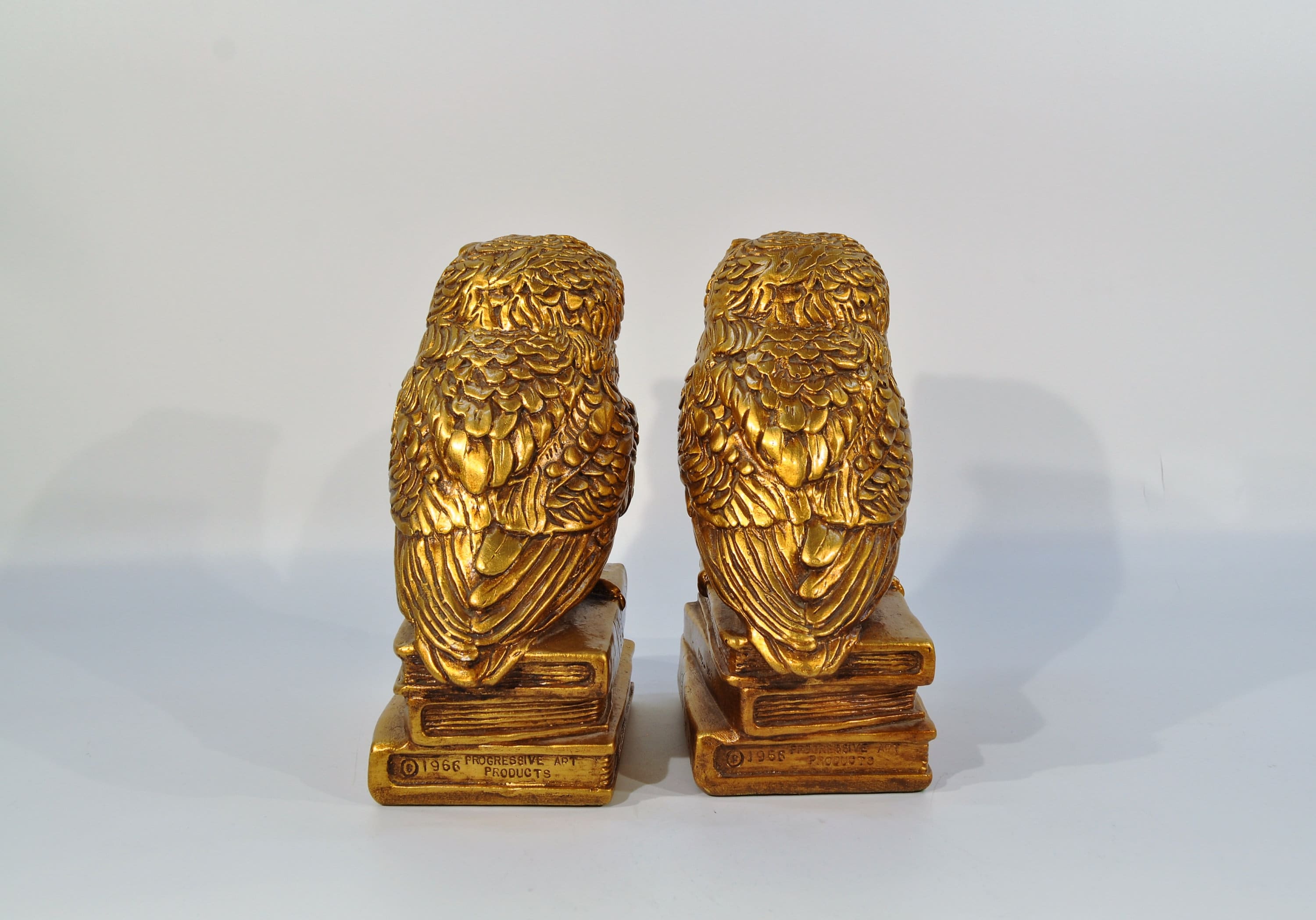 Vintage 1966 Gold Owl Progressive Art Products Owl Chalkware