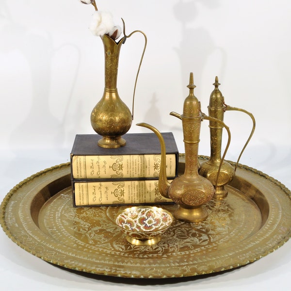 Large Brass Tray Coffee Table Etsy