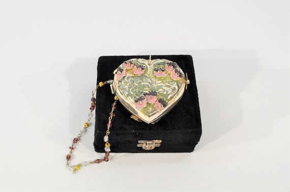 Heart Shaped Metal Trinket Box/Clutch - image 1