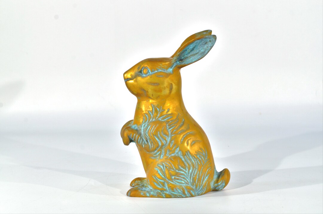 Vintage Brass Bunny Rabbit Statue - Etsy
