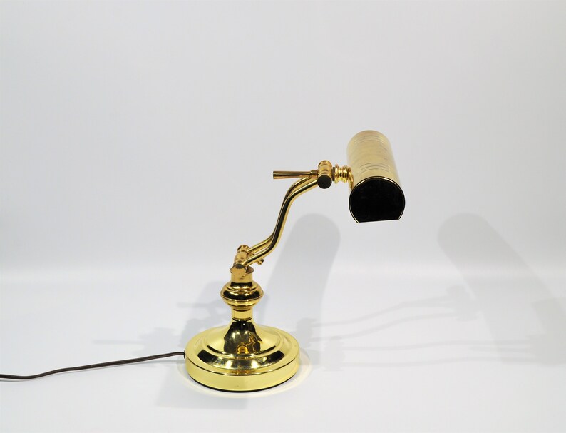 Brass Piano Desk Lamp Vintage Adjule Gold Office Table Mad Man