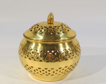 Gold Brass Potpourri Holder/Catchall bowl/jewelry holder/Bohemian decor