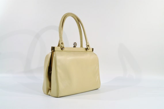 Kelly Style Leather Handbag /purse /1950s Handbag