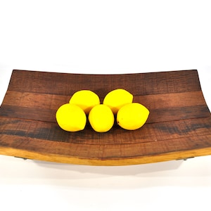Vintage Oak Wine Barrel Staves Rustic Centerpiece Platter /Tray