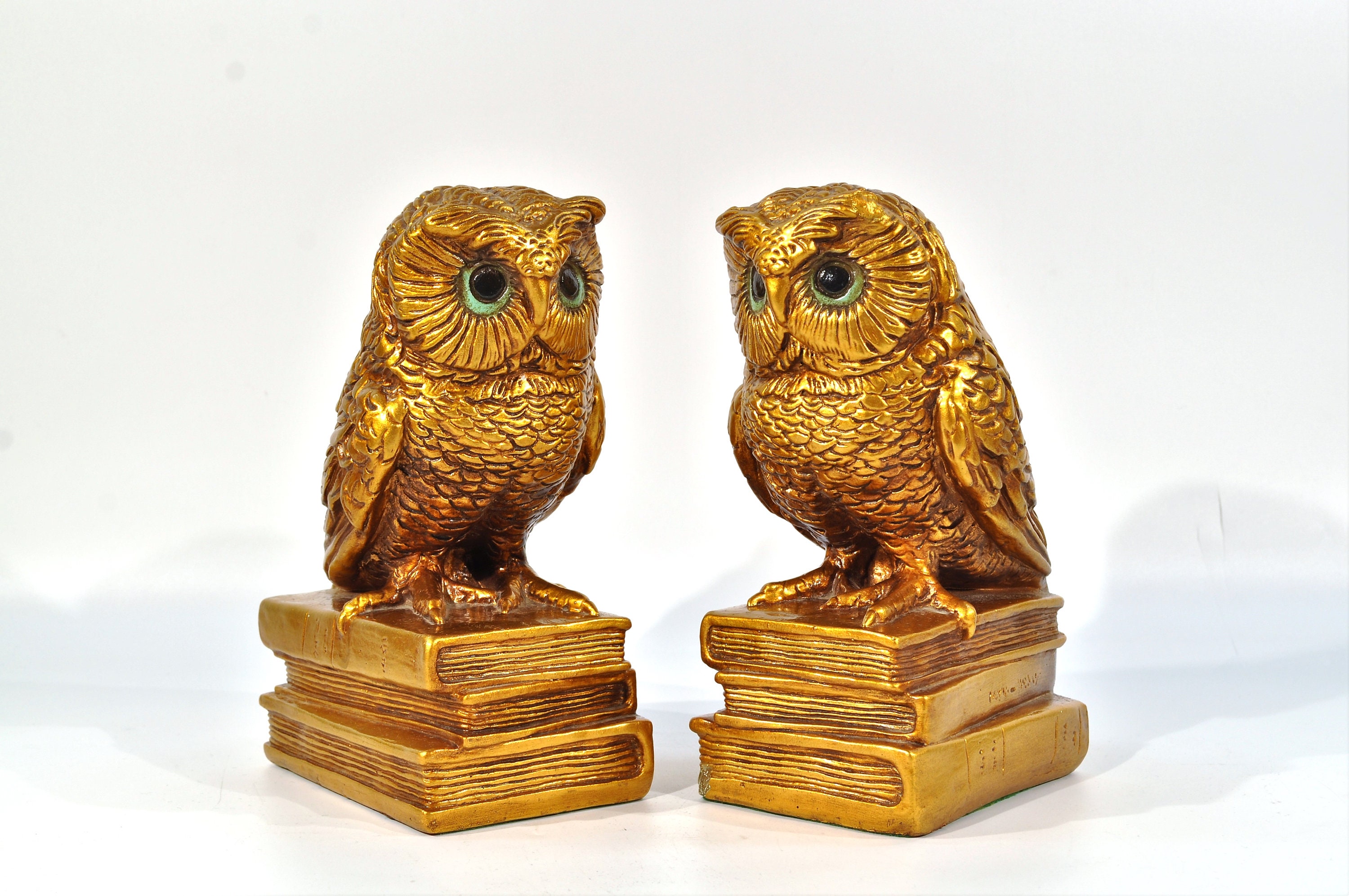 Vintage 1966 Gold Owl Progressive Art Products Owl Chalkware