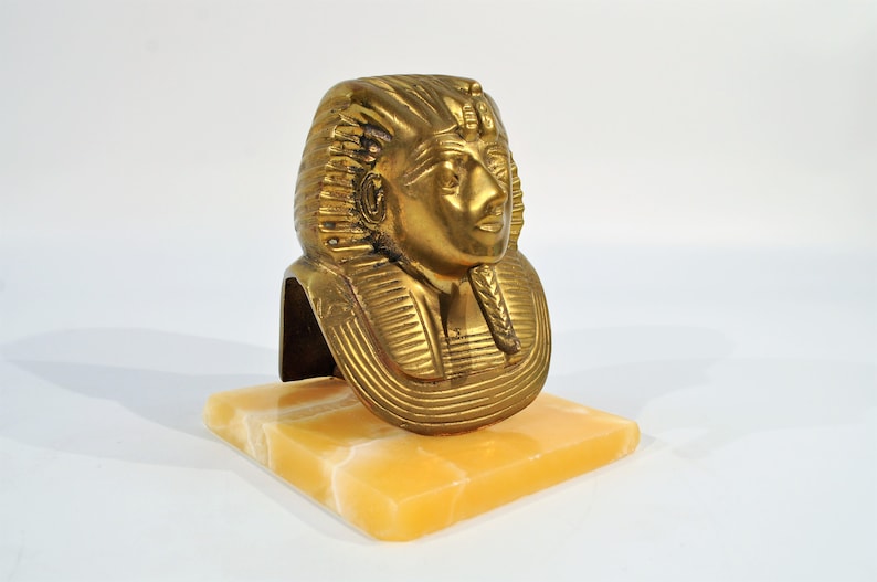 Cast Brass Sphinx Statue on Marble Made in Egypt