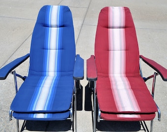 Reduced! Trio of Vintage Zip Dee Lawn Chair Canvas,A&E