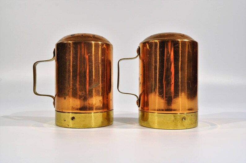 Copper Salt /&Pepper ShakerFarmhouse,Cottage ChicCopper kitchenFrench countryvintage western kitchen decorranch mountain cabin decor
