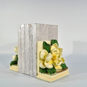 Vintage Magnolia Flower Bookends /flower bookends