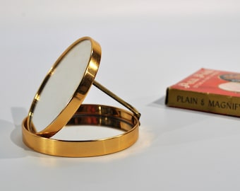 Petit Point Mirror, Stow-A-Way Mirror- Vintage Travel Hand Mirror, with the Original Box