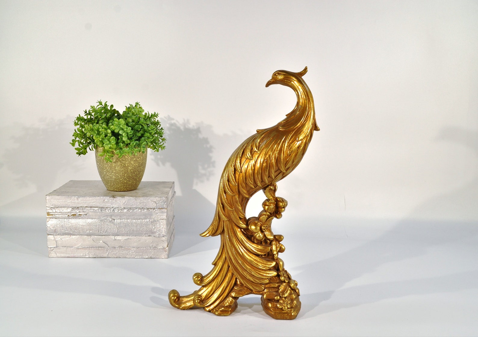 Vintage Peacock Statue Etsy