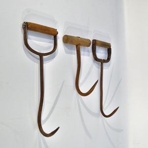 Rustic Primitive Ice, Hay, or Meat  Hooks