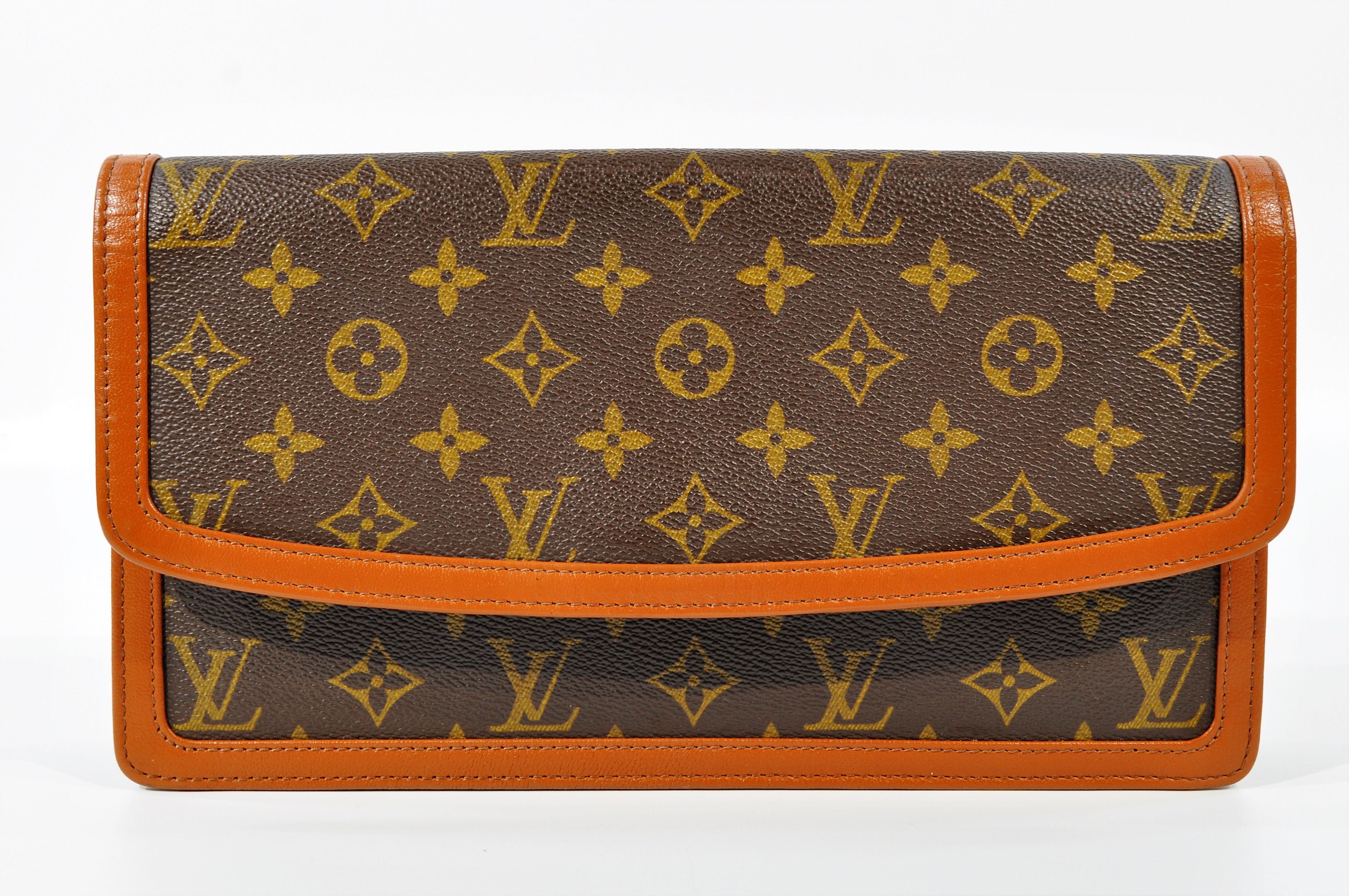 Auth Louis Vuitton Monogram Pochette Dame Clutch Bag Vintage