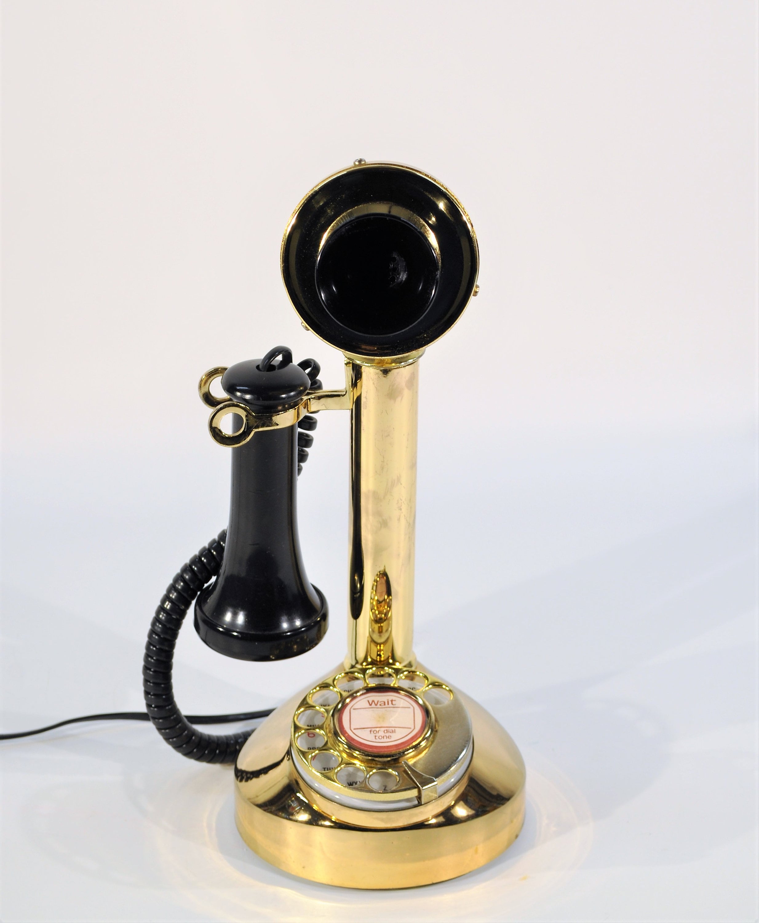アンティーク 70年代のヴィンテージ レトロ式電話 真鍮 オニキス 1970s Candlestick Phone - Etsy