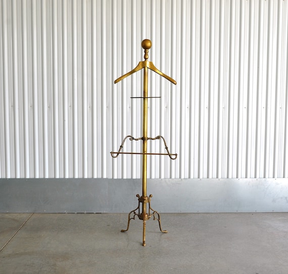Mid Century Brass Butler Valet Suit Rack clothes Hanger Etsy