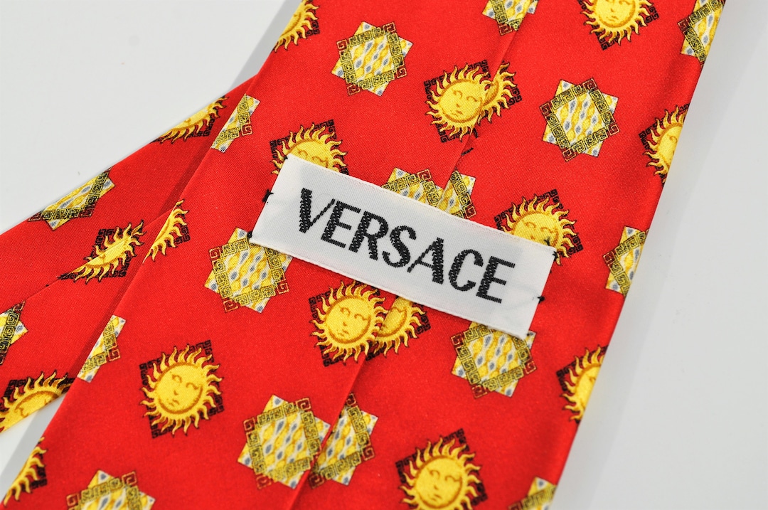 Versace Silk Tie Red & Yellow in Mint Condition Etsy
