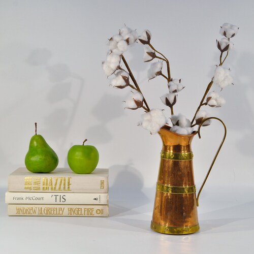 Rustic Solid shops Copper Pitcher/ Jug /vintage wedding/flower vase/farmhouse décor