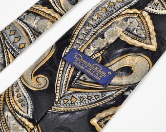 Oscar de la Renta Couture Collection Tie Paisley Design/Vintage Oscar De La Renta accessories/Oscar de la Renta red tie
