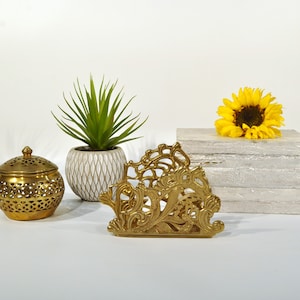 Vintage Ornate Brass Napkin/Letter Holder