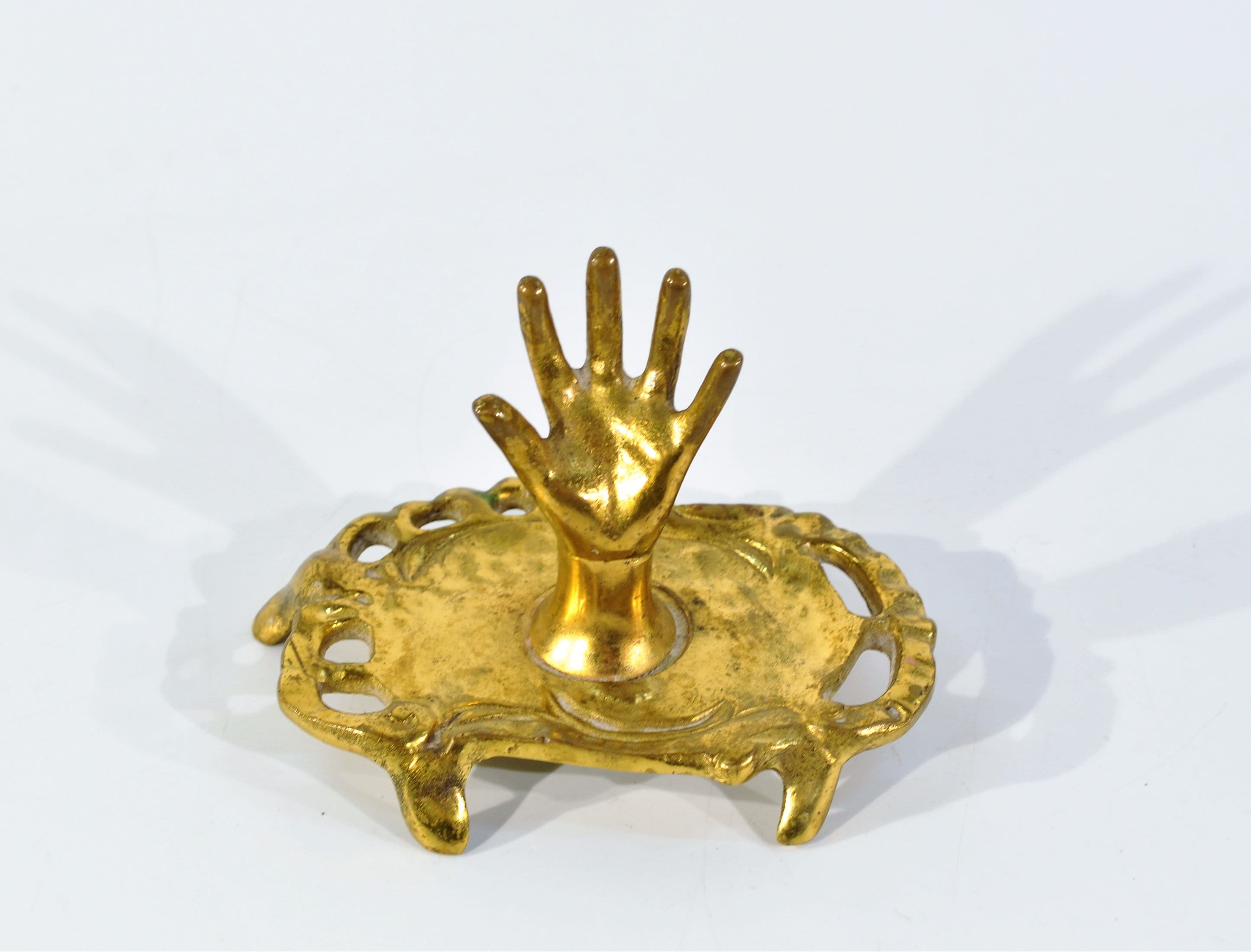Vintage solid brass ring holder Etsy