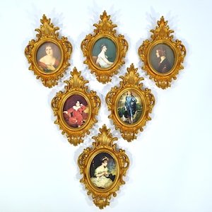 Six Vintage Filigree Ornate Frames/Victorian Style Pictures Frames