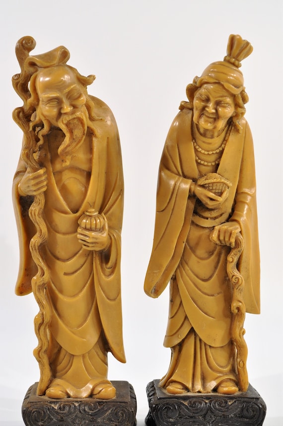 Asian Old Couple Statue /ancient Asian Old Couple Statue/figure