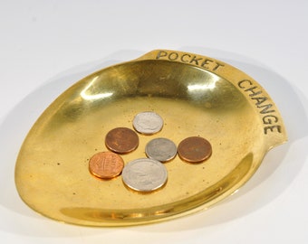 Vintage Brass Pocket Change Dish