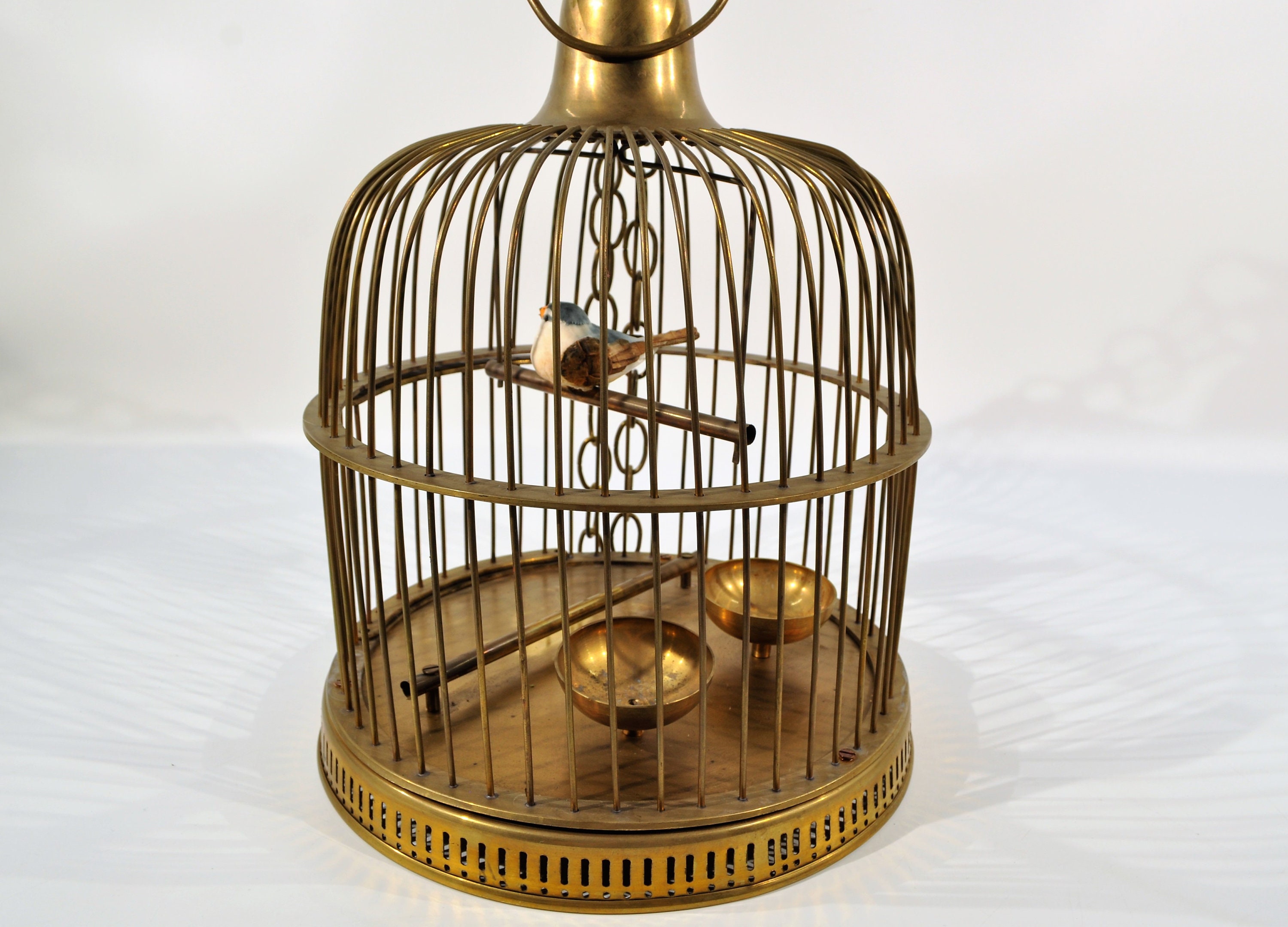 Bird Cage, Brass with Bird – Dollhouse Junction