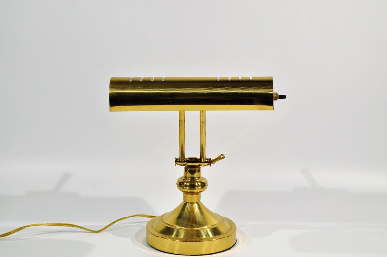 Brass Piano Desk Lamp Vintage Brass Adjustable Desk Piano Etsy