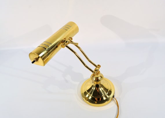 Brass and Marble Piano Lamp Desk Lamp Polished Brass Piano BrassBankers Lamp adjustable lampretro mad man desk lamp