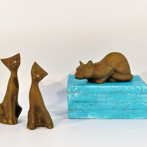 Mid Century Brass Cats Statue image 7