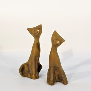 Mid Century Brass Cats Statue image 3