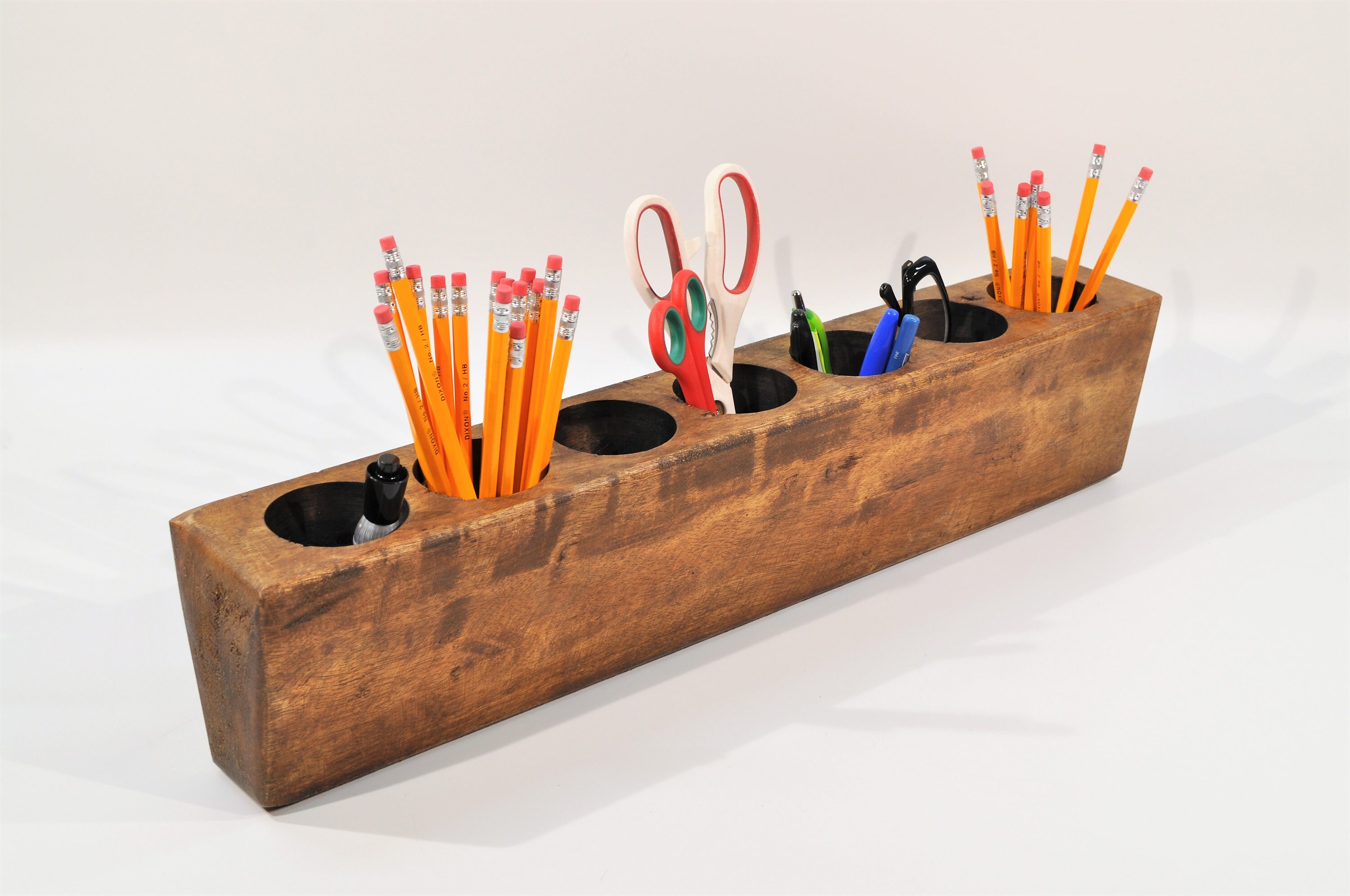 22''L Organizador de la oficina de madera rústica / | Etsy