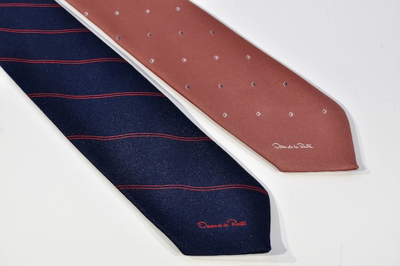 Oscar de la Renta Tie Set of 2 /Vintage Oscar De … - image 1