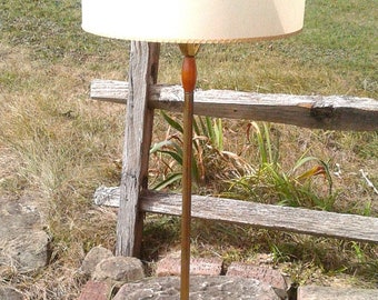 Vintage Danish Modern Torchiere Floor Lamp w Glass and Lamp Shades 1950s