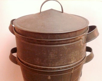 Primitive Peerless Cooker Company Steamer Late 1800s Era Copper Bottom