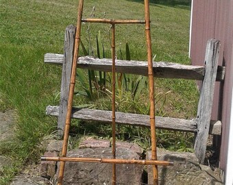 Antique Victorian Bamboo Easel with Brass Caps 1900s