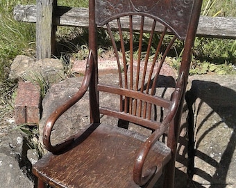 Antique Pressed Back Youth Chair 1890s Era