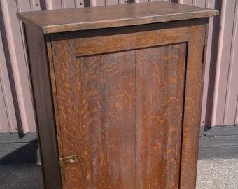 Antique Mission Style One Door Document Flat File Storage Cabinet Quarter Sawn Oak 1910