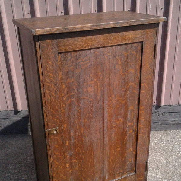 Antique Mission Style One Door Document Flat File Storage Cabinet Quarter Sawn Oak 1910