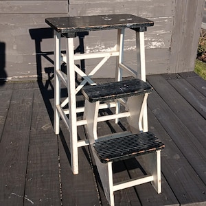 Vintage Wooden Folding Step Stool - Etsy