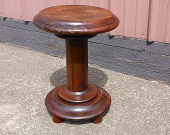 Antique Mahogany Empire Style Swivel Organ or Piano Stool 1880s