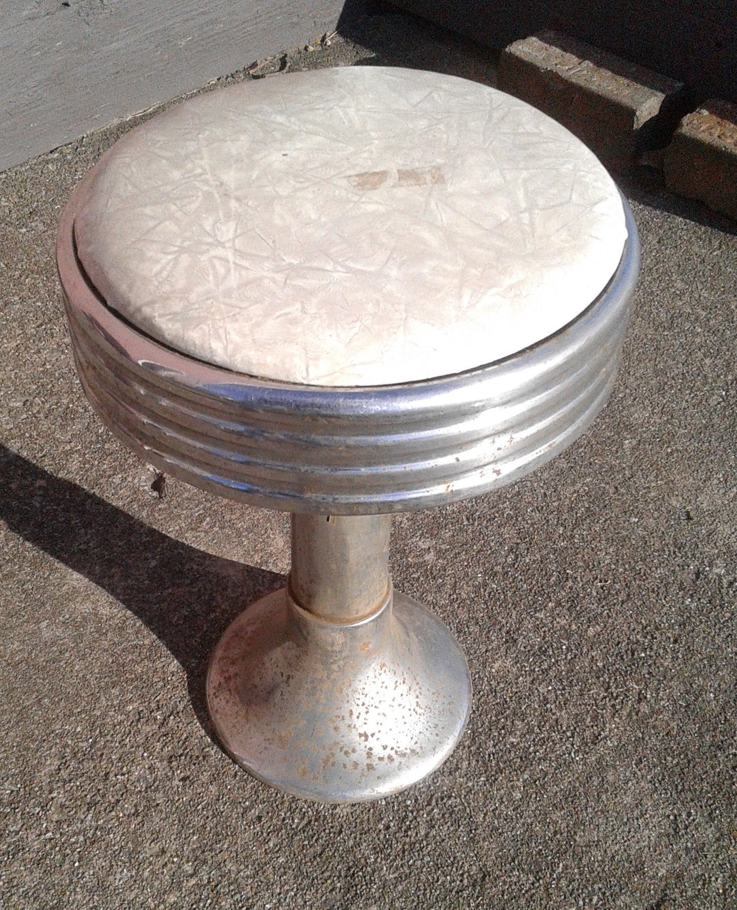 Vintage Soda Fountain or Diner Chrome Swivel Bar Stool 1950s - Main Image