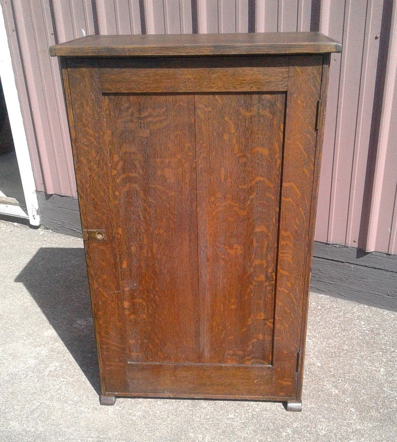 Antique Mission Style One Door Document Flat File Storage Cabinet Quarter Sawn Oak 1910 image 2