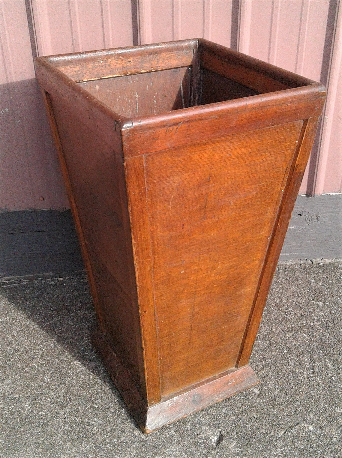 Antique Primitive Wooden Trash Can Waste Basket Bin Container Etsy