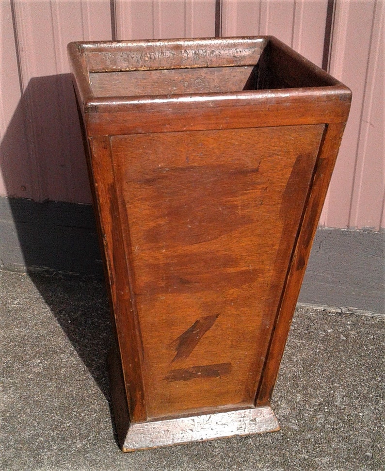 Antique Primitive Wooden Trash Can Waste Basket Bin Container - Etsy