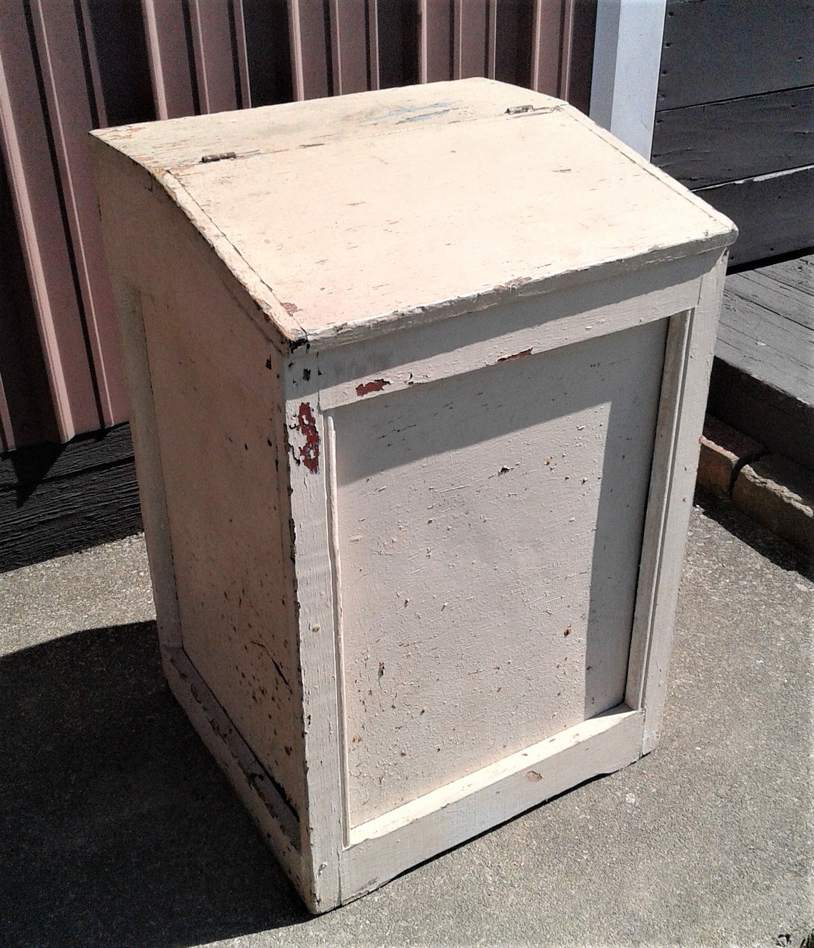 Antique Primitive Painted Wooden Feed Bin Tin Lined 1900s Era Etsy