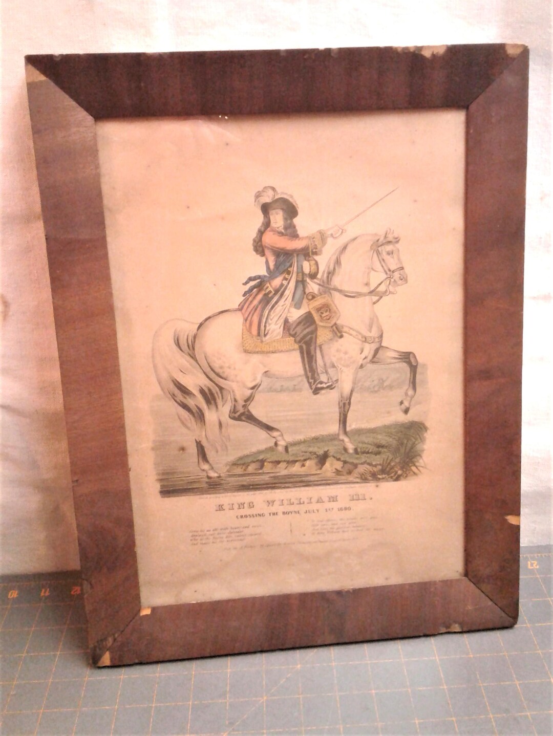 Antique Currier and Ives King William III Crossing the Boyne July 1st ...