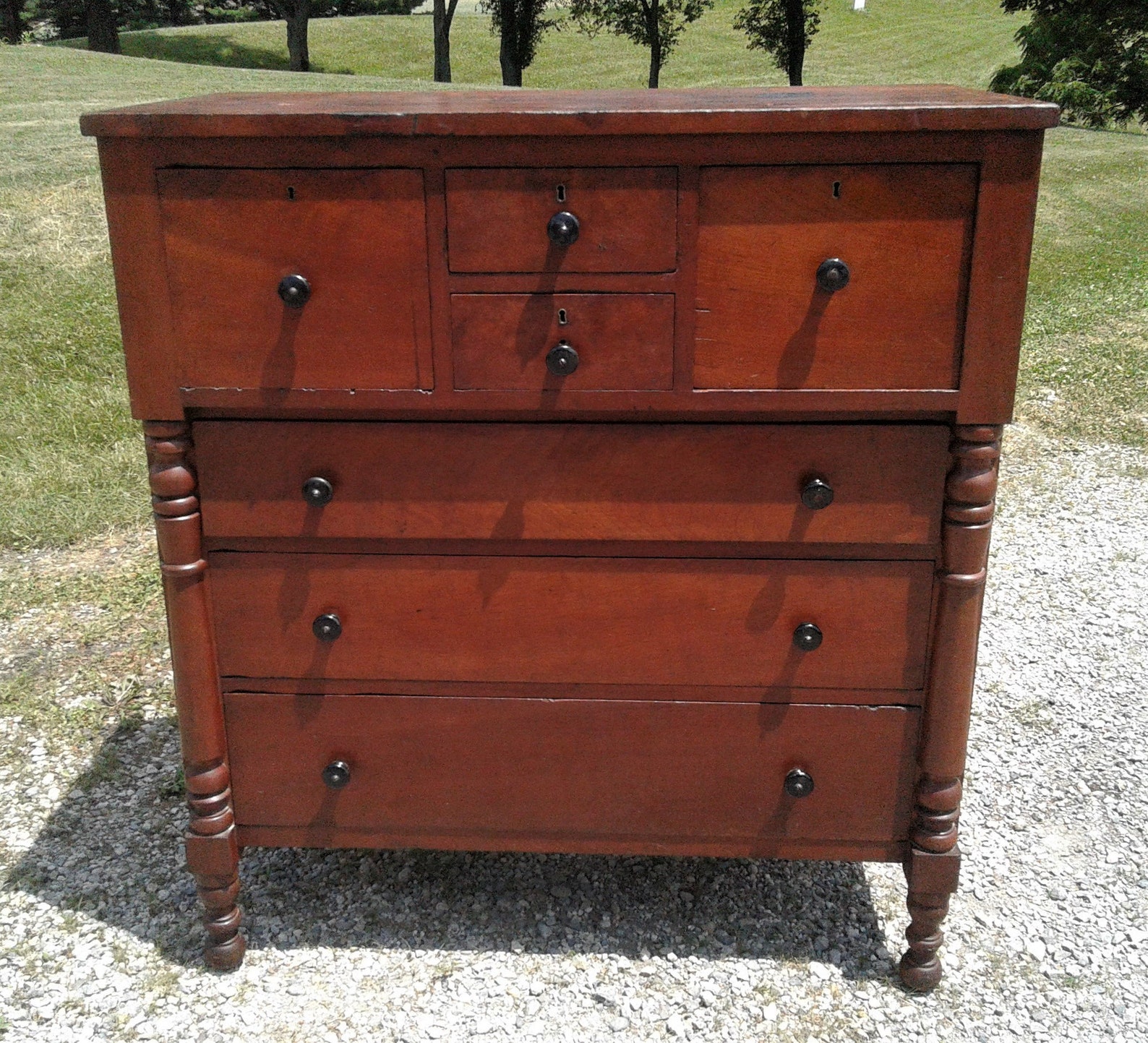 Antique Empire Cherry Chest of Drawers 1830s w/ Hidden Etsy